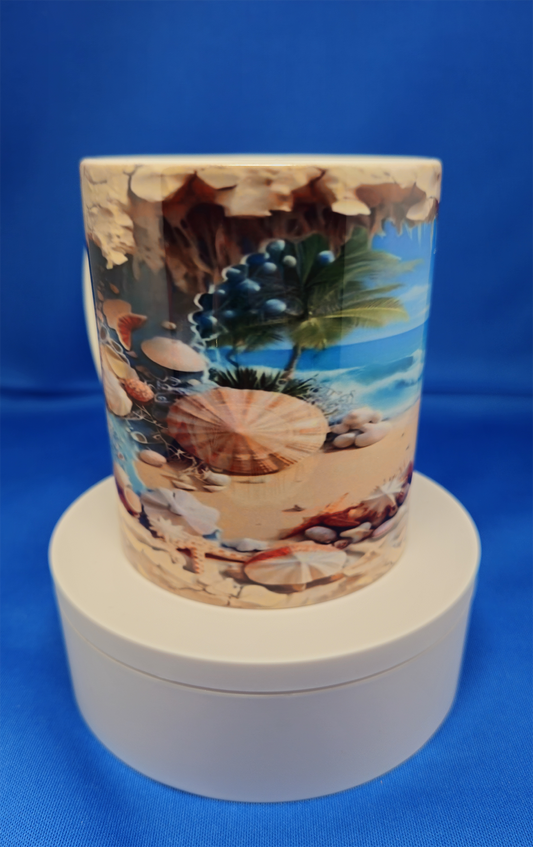 12oz Beach Scene Coffee Cup