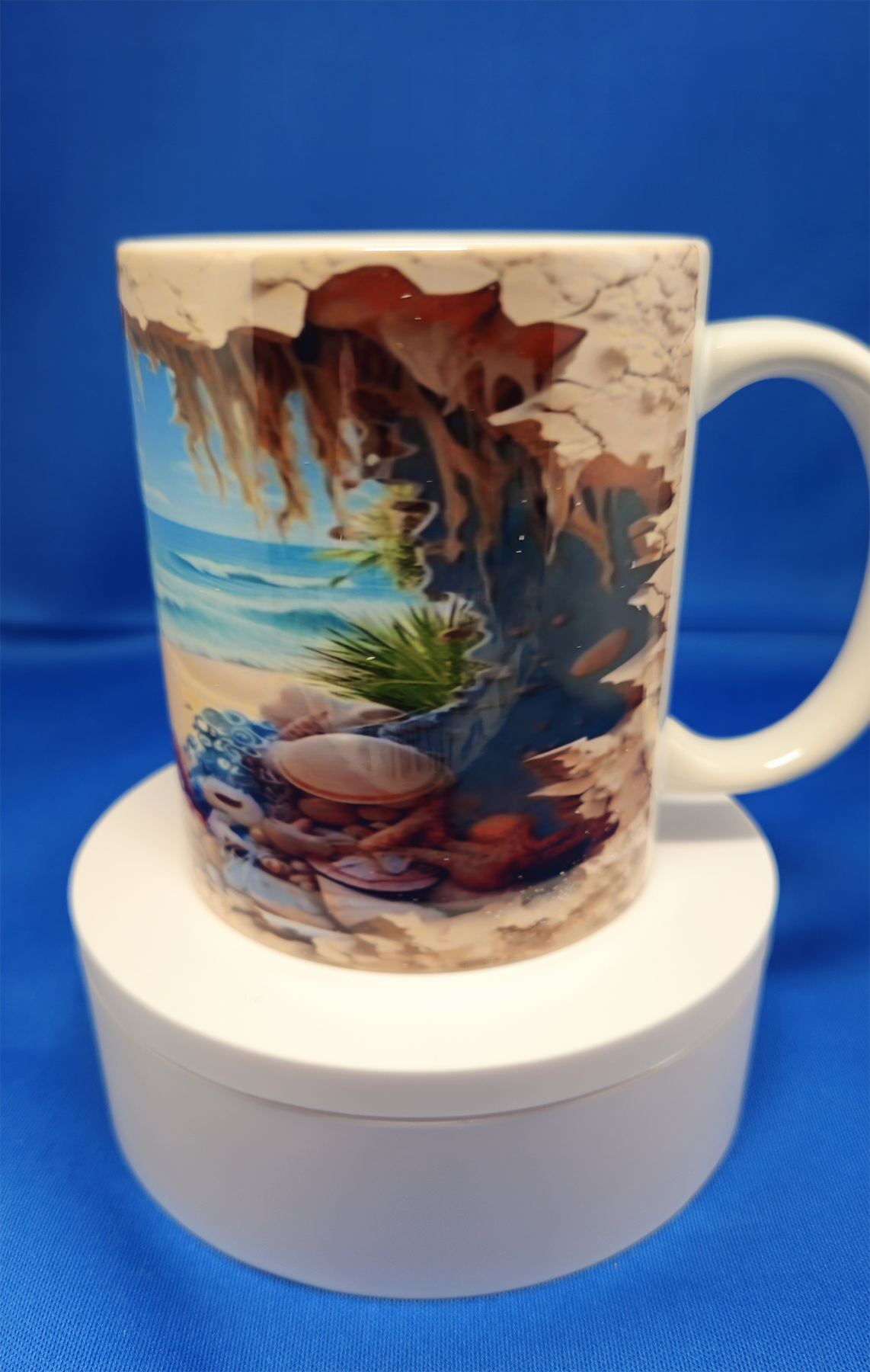 12oz Beach Scene Coffee Cup