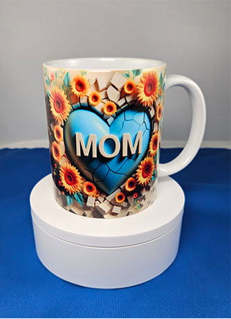 Mom Coffee Mug with Heart