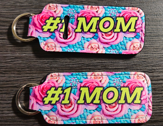 Mom Key Ring With Flowers