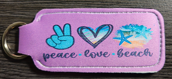 Peace, Love, Beach Key Ring