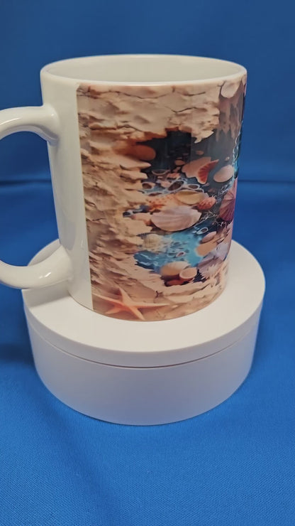 12oz Beach Scene Coffee Cup